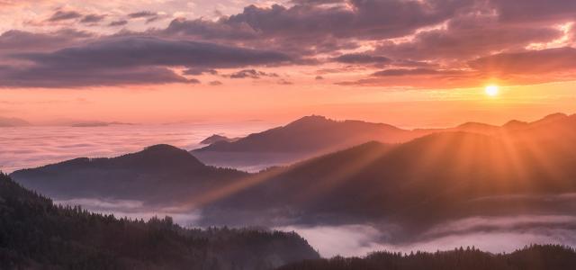 Sunset and Mountain
